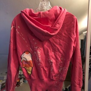 Hot pink splattered ice cream cone hoodie by Primp